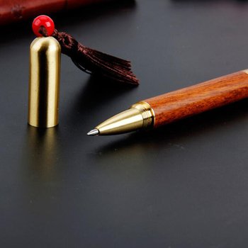 開蓋式木製黃銅單色筆-中國風可旋轉陀螺設計_2